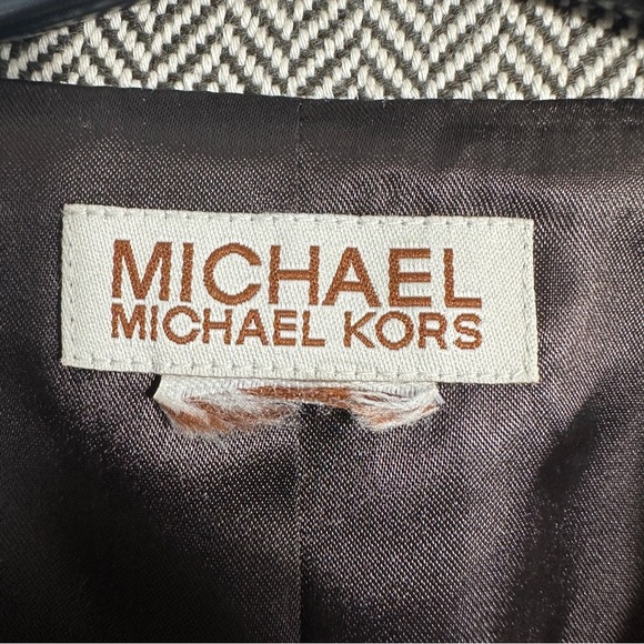 MICHAEL Michael Kors herringbone jacket, brown/cream, cotton, lined - Picture 3 of 9